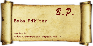 Baka Péter névjegykártya